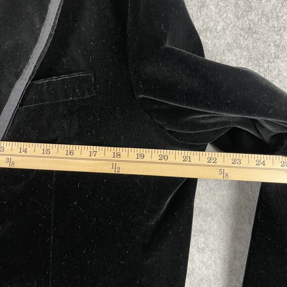 Tre Vero Loro Piana Velvet Blazer Sport Coat Jacket Mens XL 42R Black Peak Lapel - Picture 9 of 16